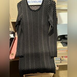 Express Knit Knee Length Long Sleeve Dress